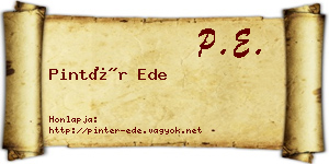 Pintér Ede névjegykártya